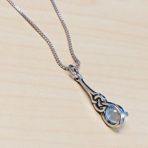 Sterling Silver elfin quartz teardrop necklace